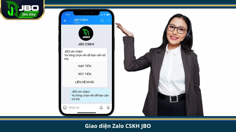 Giao diện Zalo CSKH JBO