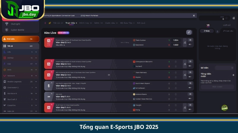 Người chơi trải nghiệm E-Sports JBO