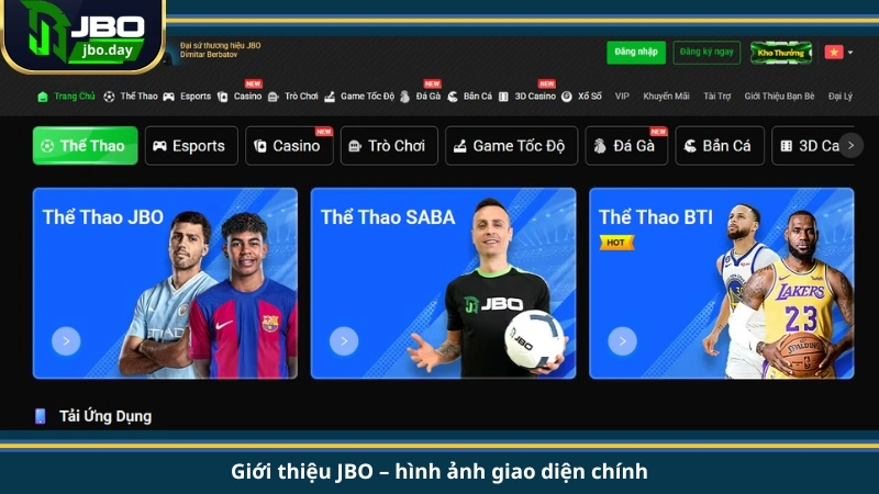Giới thiệu JBO – hình ảnh giao diện chính