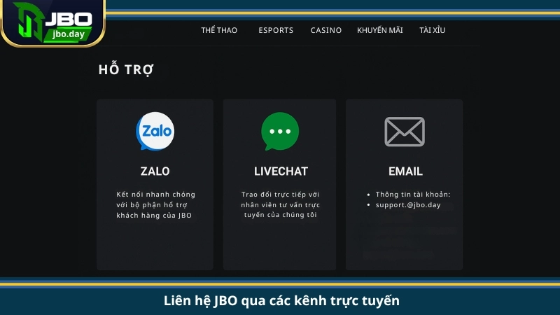 Liên hệ JBO qua các kênh trực tuyến