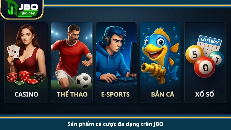 Sản phẩm cá cược đa dạng trên JBO