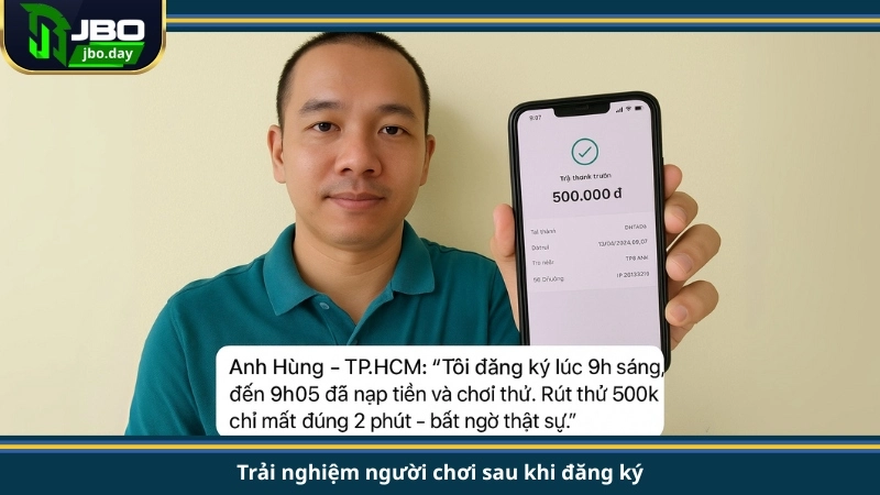 Trải nghiệm người chơi sau khi đăng ký