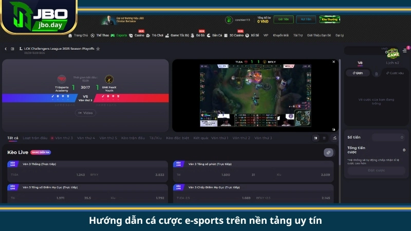 Hướng dẫn cá cược e-sports trên nền tảng uy tín