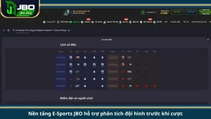 Nền tảng E-Sports JBO hỗ trợ phân tích đội hình trước khi cược