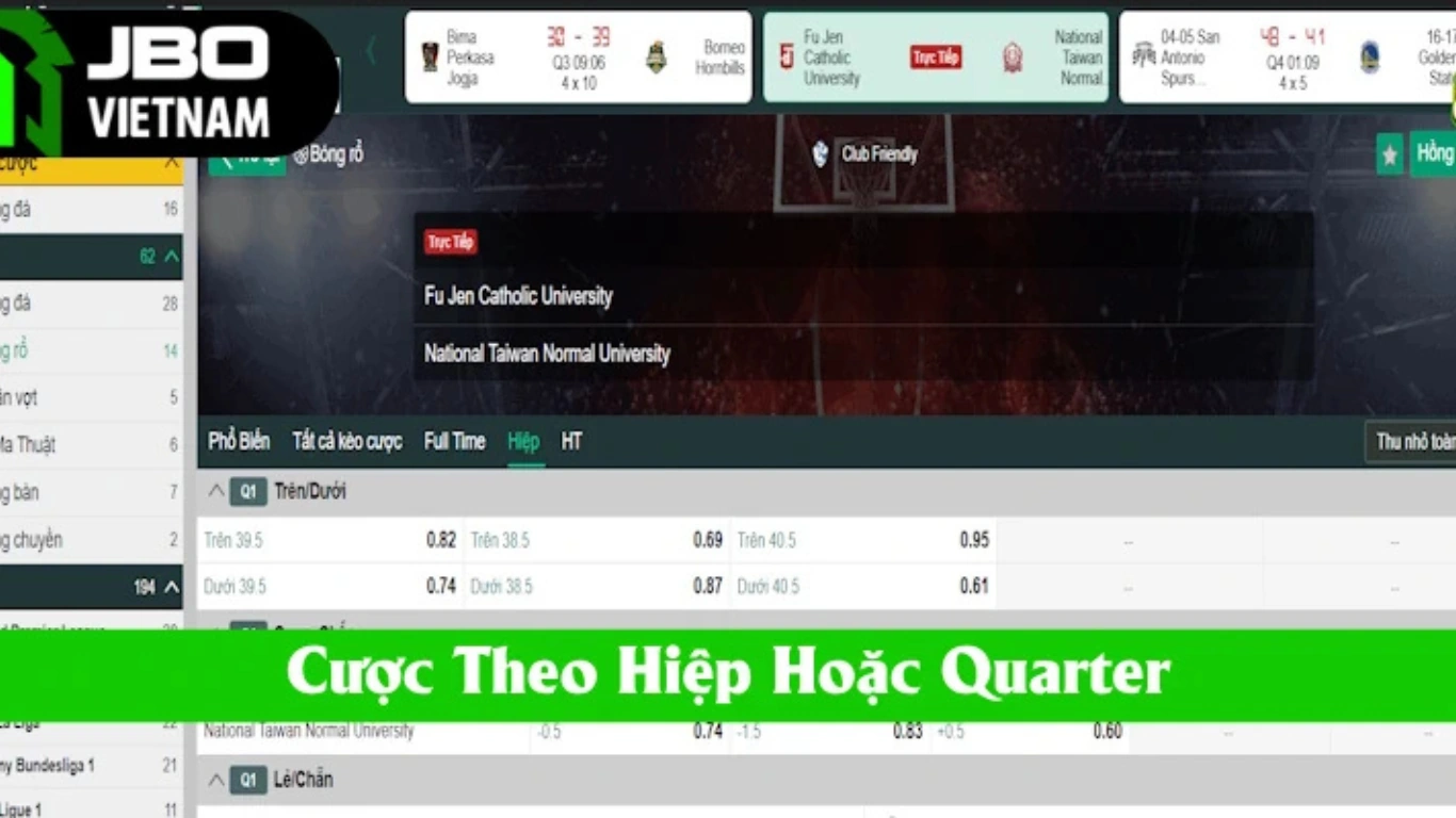 Chơi theo hiệp hoặc Quarter rất hữu hiệu